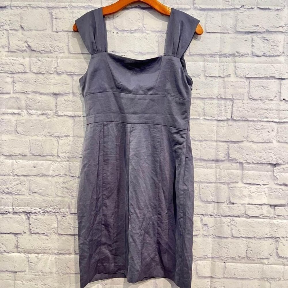 West End Size Large Gray Cocktail‎ Sheath Dress Sleeveless Knee Length Pockets